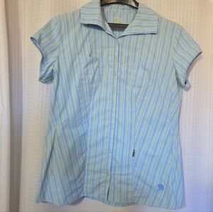 Mountain Hardware Cap Sleeve Blue Stripe Women's Shirt Size 12